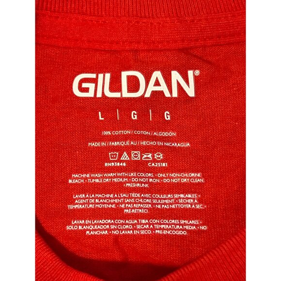 Gildan Red Adult T-Shirt 100% Cotton Pre-Shrunk Size L New With Tags - Picture 4 of 4